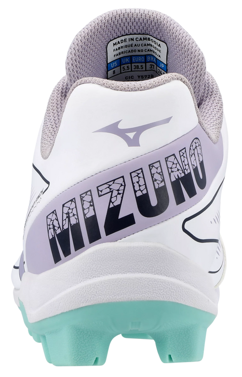 Mizuno CushionRevo Finch Women's Moulded Cleats - White/Lavender/Ice Green