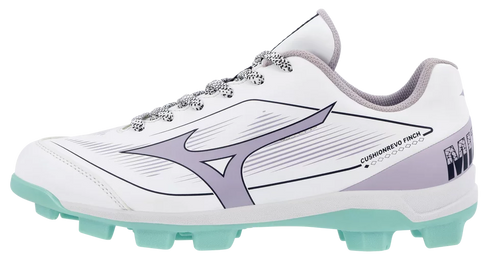 Mizuno CushionRevo Finch Women's Moulded Cleats - White/Lavender/Ice Green