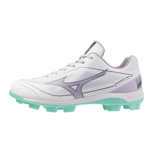 Mizuno CushionRevo Finch Women's Moulded Cleats - White/Lavender/Ice Green