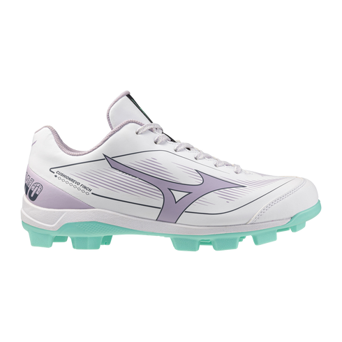Mizuno CushionRevo Finch Women's Moulded Cleats - White/Lavender/Ice Green
