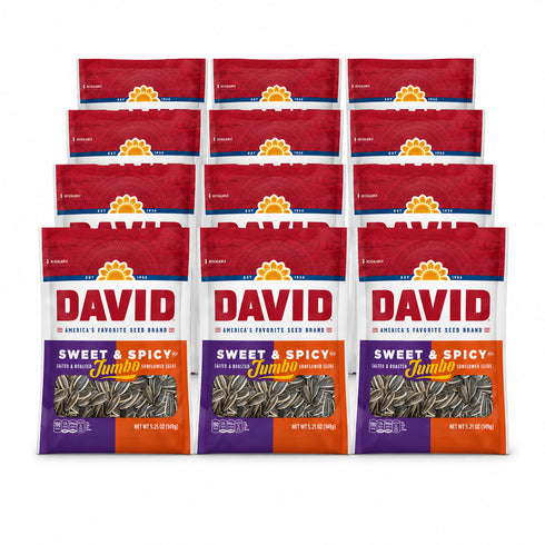 David Flavoured Sunflower Seeds Sweet & Spicy - Box of 12