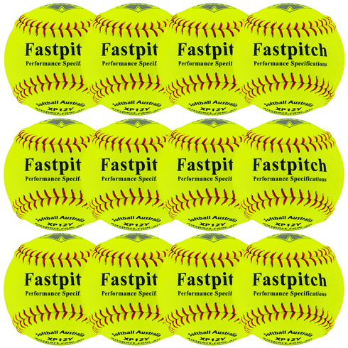 X-Plate 12in HardCore Leather Softball || DOZEN