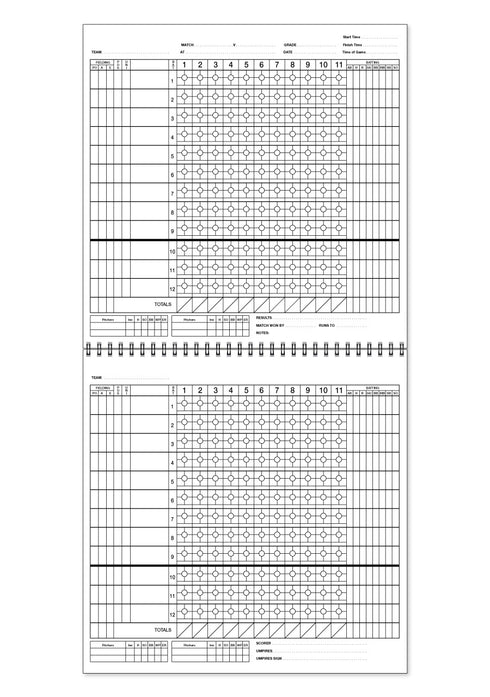 X-Plate 12 Batter Spiral Bound Scorebook