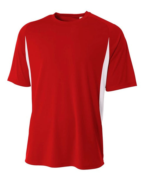 Ausport Short Sleeve Cooling Performance Color Blocked Crew