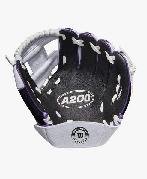 Wilson A200 Ez-Catch White/Black/Purple 10in Youth Glove