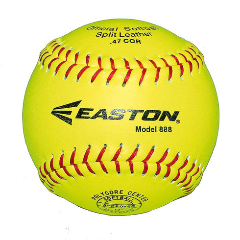 Easton 888 Solid-Core 12in Leather Softball - DOZEN