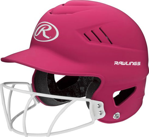 Rawlings Cool Flo Matte Highlighter Batting Helmet with Face Guard