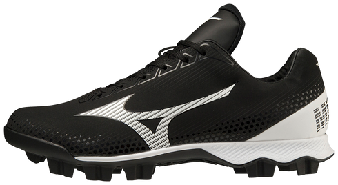 Mizuno LightRevo Junior TPU Moulded Cleats - Black/White (Lace Up)