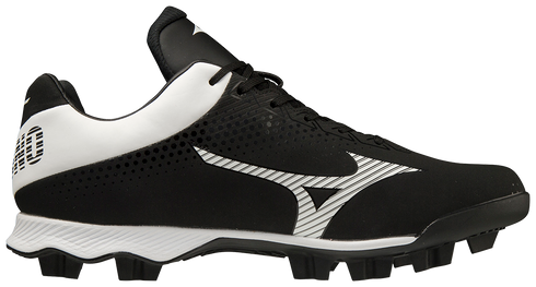 Mizuno LightRevo Junior TPU Moulded Cleats - Black/White (Lace Up)