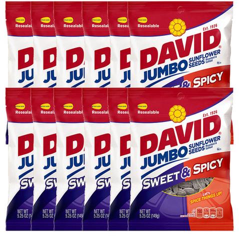 David Flavoured Sunflower Seeds Sweet & Spicy - Box of 12