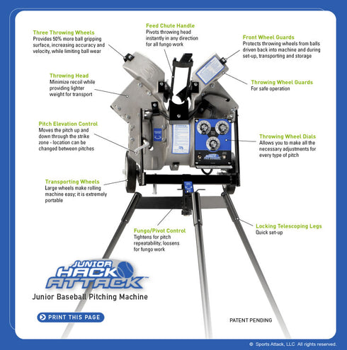 Junior Hack Attack Baseball Pitching Machine