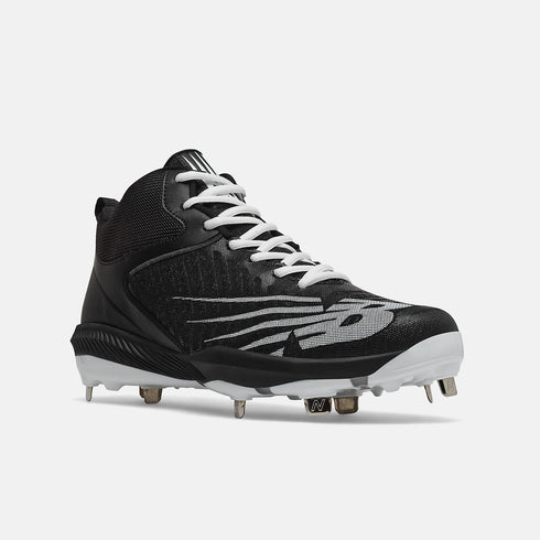 New Balance FuelCell Mid 4040v6 2E Fit - Black/White Metal Cleats