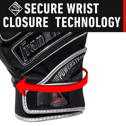 Franklin Powerstrap Chrome Adult Batting Gloves