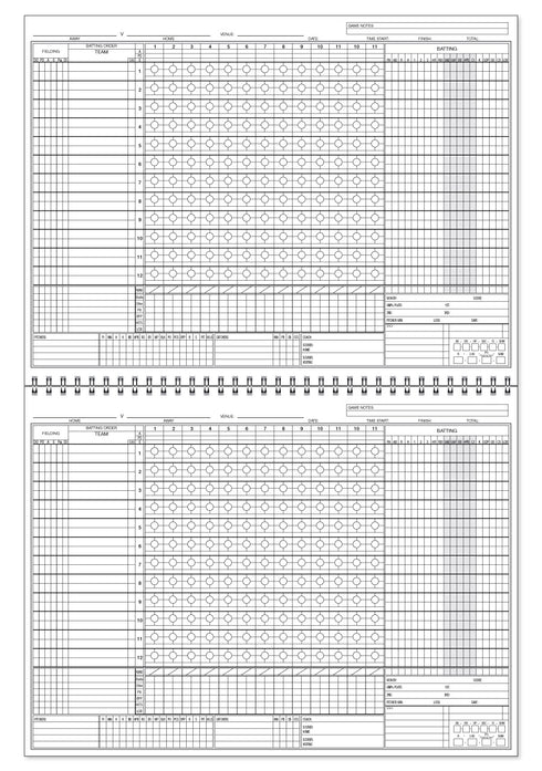 Baseball Victoria Official 15 Batter Score Book
